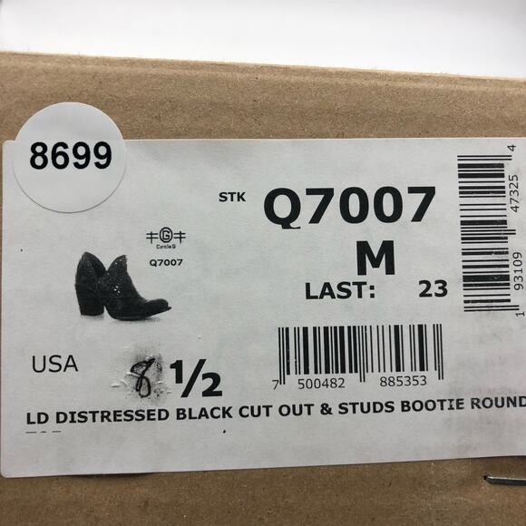 Circle G by Corral Womens Cut Out & Studs Round Toe Ankle Booties Size 8.5 M - Picture 9 of 9